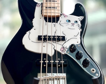 Cat Pickguard for 5/6 String Jazz Bass | Squier Jazz Bass