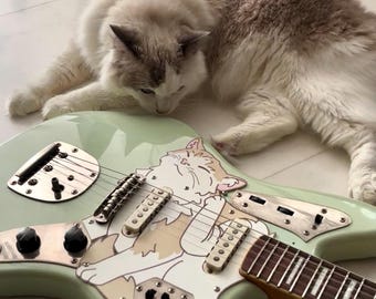 Jaguar Cat Pickguard - Custom 3D Printed Pickguard for Squier