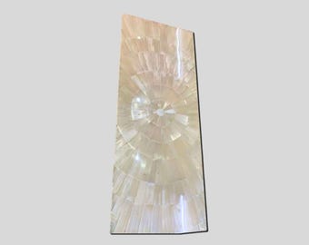 Rectangular Selenite Dining / Coffee Table Top | Sunburst Center Design | Modern Luxury Stone Furniture | (Customizable)