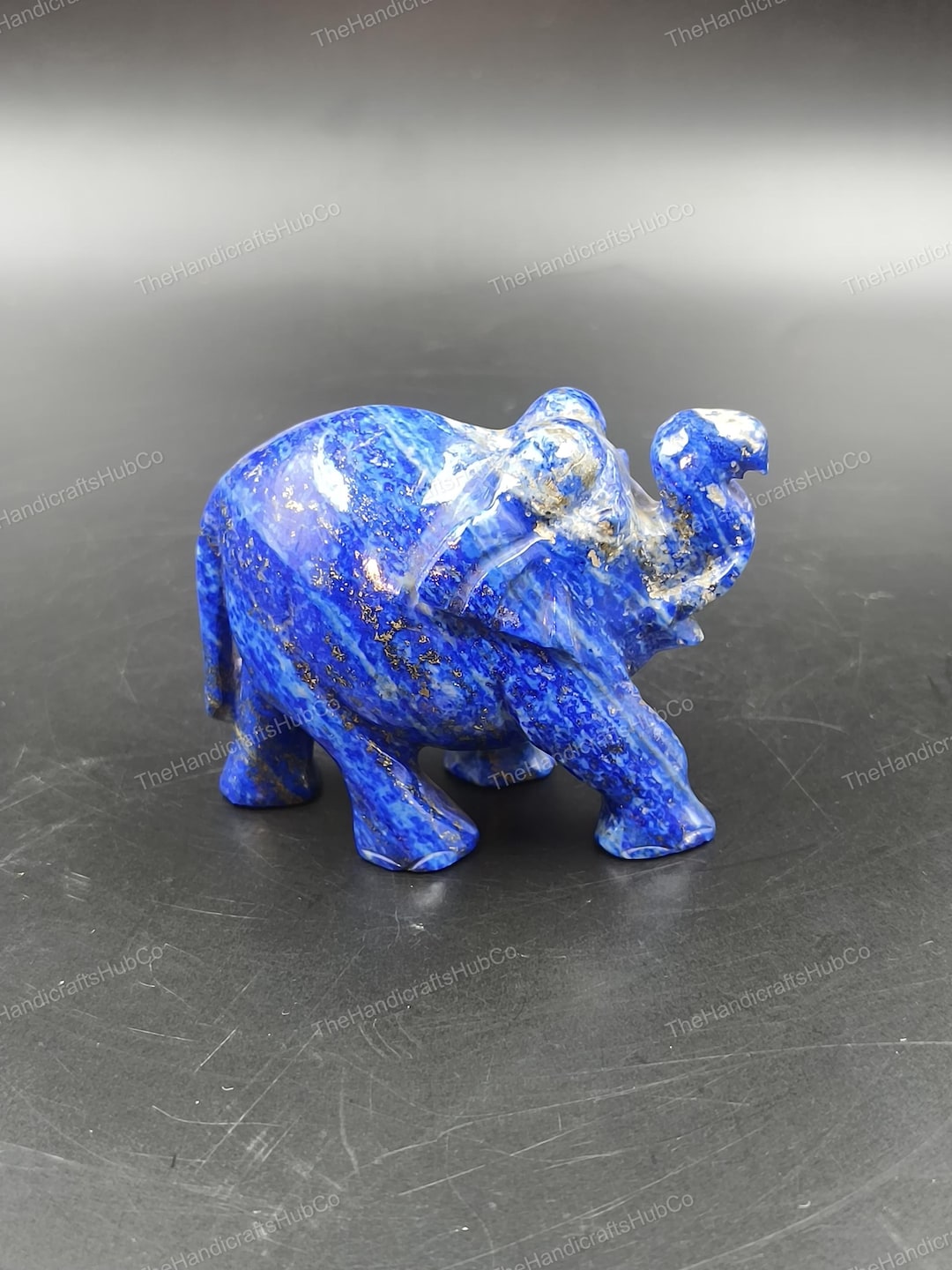 ラピスラズリ 象 ラピスラズリ象の置物 | 2インチの青い宝石 | 手彫り | 幸運 | 知恵