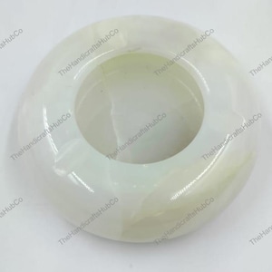 Handcrafted Round Onyx Ashtray | Marble Stone Ashtray | Luxury Home Decor | Office Desk Accessory | Unique Gift Idea | 3.5-Inch