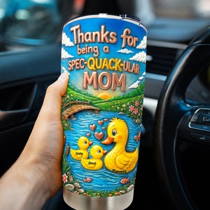 Personalized Spec-quack-ular Duck Mom Tumbler, Custom Name Mommy and Kids Tumbler, Mother's Day Tumbler, Tumbler Gift For Mom