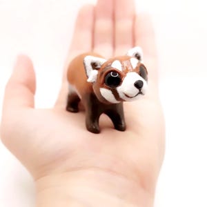 Red Panda Figurine - Polymer clay red panda sculpture