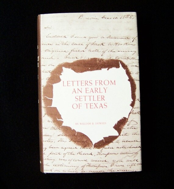 Items similar to Rare Book 'Letters From An Early Settler of Texas' 1968, by William Dewees on