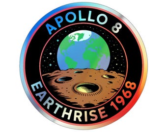 Apollo 8 Earthrise 1968 Holographischer Aufkleber