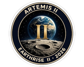 Artemis II Earthrise II 2026 Mission Patch Sticker | NASA Inspired Space Badge