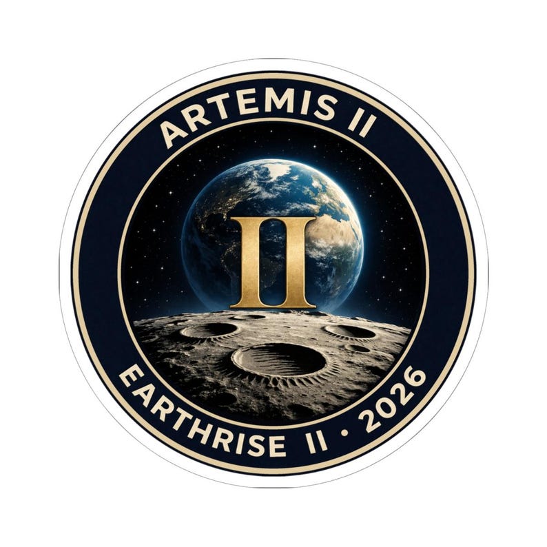 Artemis II Earthrise II 2026 Mission Patch Sticker | NASA Inspired ...