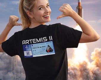 Artemis II Boarding Pass Shirt – Personalized NASA Moon Mission Tee