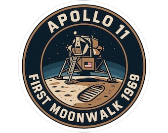 Apollo 11 Moonwalk Vinyl Aufkleber | Retro NASA Lunar Aufkleber