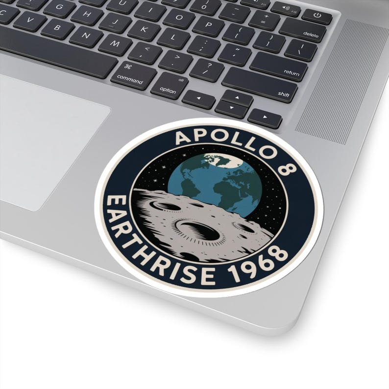 Apollo 8 Earthrise 1968 Sticker | Vinyl Decal NASA Moon Cell Laptop ...
