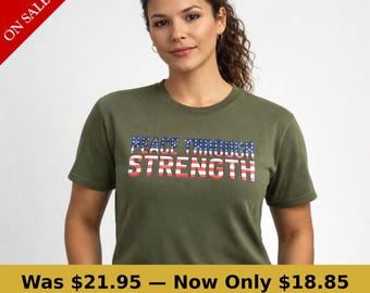 Peace Through Strength Tee - American Flag, Subtle Patriotic Design