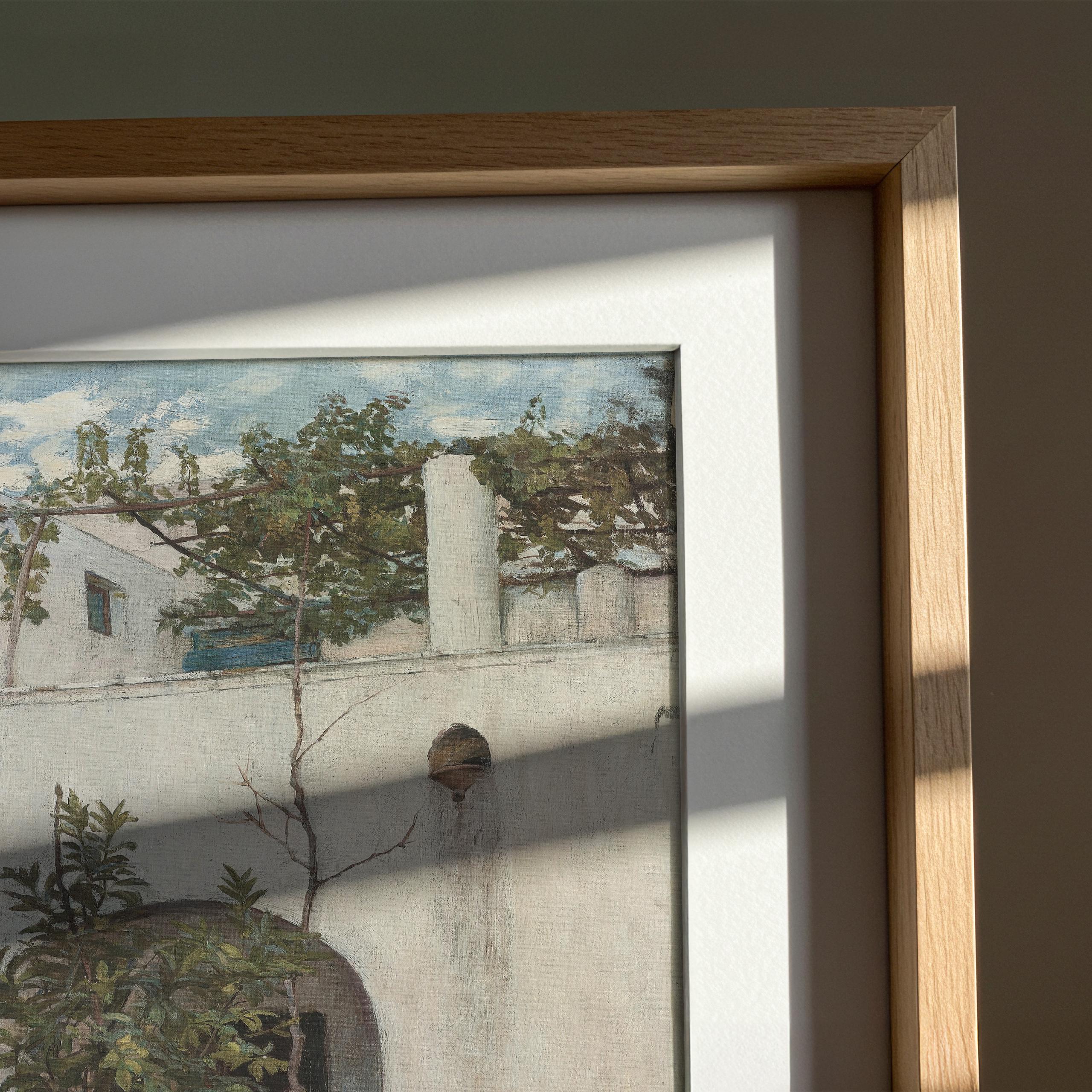 Mediterranean Courtyard Wall Art Print | Vintage Italian Villa Garden ...