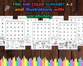 Alphabet Find and Color Activity Book: Printable Kids Learning Game (PDF Download)