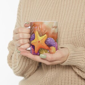 Ocean Ceramic Coffee Mug: Starfish Design - Tropical Summer Vibes