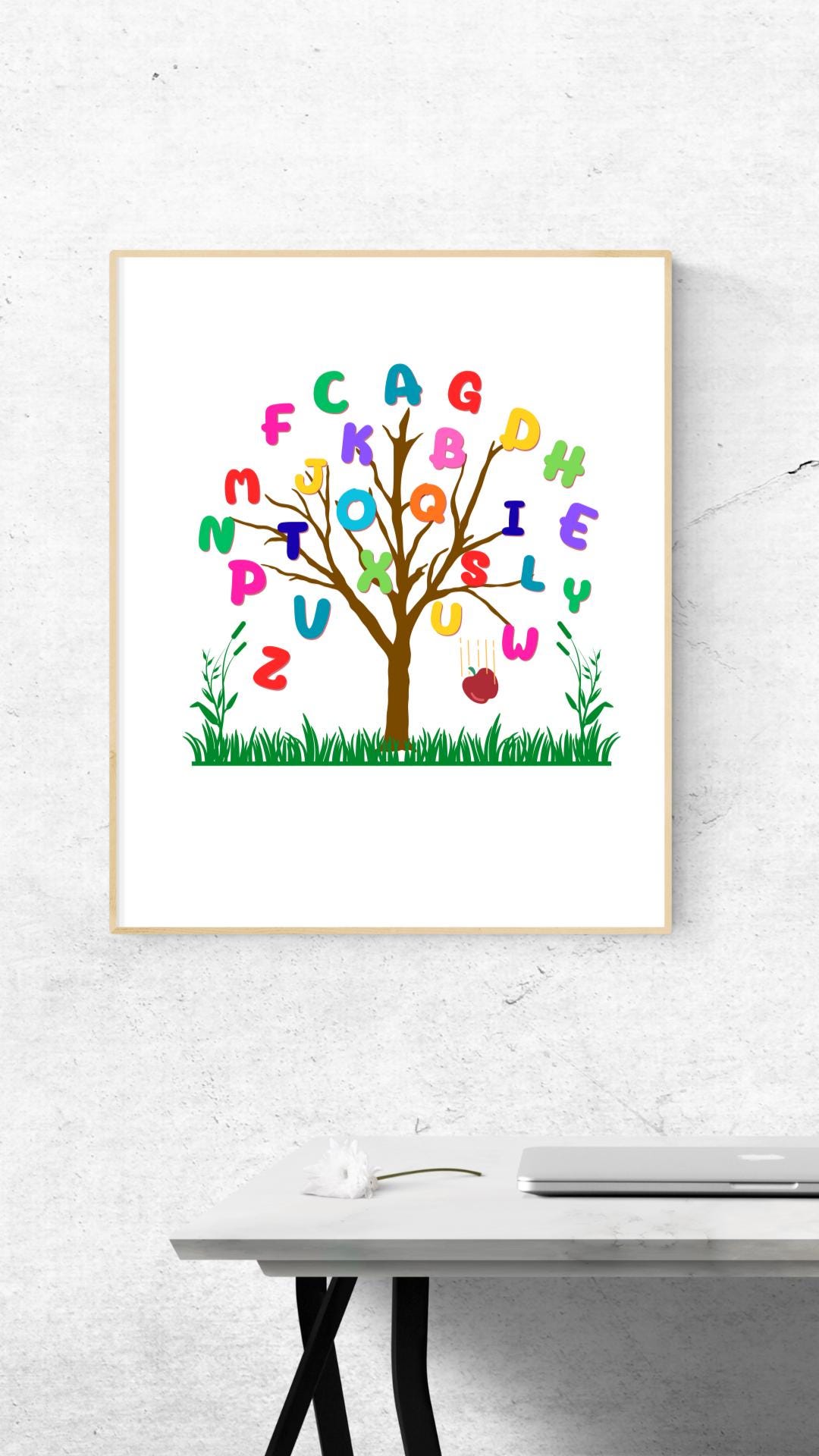 Colorful Alphabet Tree/a-z Tree Colorful Print Art/printable Abc ...