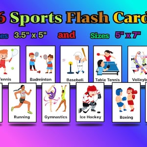 Sports Flash Cards: Educational Printable Activity for Toddlers (Digital Download)