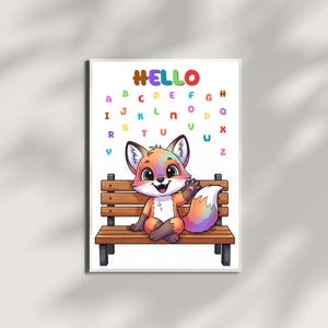Animal Alphabet Print: Kids Room Learning Chart (Digital Download, PDF/PNG/JPEG Files)