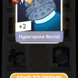 Hyperspace bound  -set 15-5 star  card-star war album Mon_opoly go-1 x                      [read description]