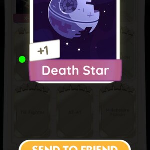 Death Star -Set 20-5 Sterne Karte-Star Wars Album Mon_opoly go-1x [bitte Beschreibung lesen]