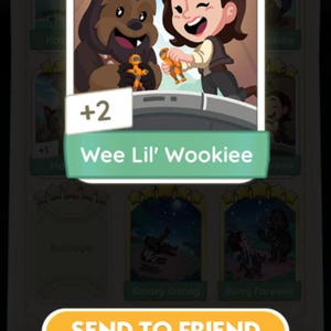 Wee Lil' Wookie- -set 19-5 étoiles carte-star war album Mon_opoly go-1 x [lire la description]