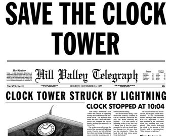 FREE Back to the Future "Save the Clock Tower" flyer