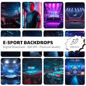 Cenário de eSports para ensaios fotográficos e torneios de jogos, banner de streamer, tema de videogame, acessório de fotografia