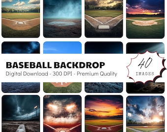 Cenário de campo de beisebol, Fundo de beisebol, Cenários de pôster de beisebol, Cenários esportivos, Fundo de softball, Cenários de softball digitais