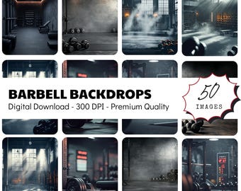 Lot de toiles de fond de remise en forme, superpositions Photoshop, photographie, téléchargement numérique, retouche photo, salle de sport, santé, motivation, début, style de vie