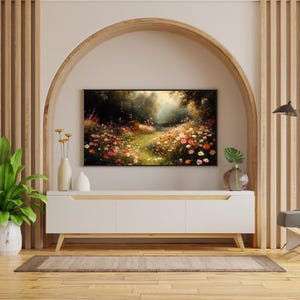 Backyard garden Oil Painting | Traditional Abstract Art Print | Garden Landscape Digital Print | Vintage Garden Print | Instant Download
