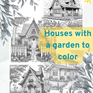 Set of printable coloring books - &quot;House with garden&quot; | 15 anti-stress patterns pdf