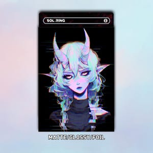 MTG Card Sleeves,Glitchy Demoness Card Sleeves,MTG Accessories,Gift for Game Enthusiasts,Top Quality Magic Sleeves,MTG Gamer Gift