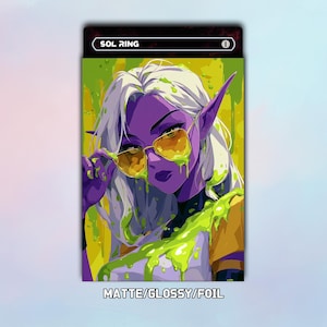 MTGカードスリーブ、ドロウエルフの女性カードスリーブ、MTGアクセサリー、ゲーム愛好家へのギフト、最高品質で精巧なマジックスリーブ