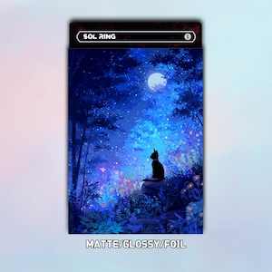 MTG Card Sleeves,Moonlit Cat Card Sleeves,MTG Accessories,Gift for Game Enthusiasts,Top Quality Magic Sleeves,MTG Gamer Gift