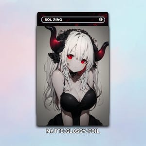Fundas para cartas MTG, fundas para cartas de waifu Devil Maid, accesorios MTG, protección de cartas preciadas, regalo para entusiastas de los juegos, fundas mágicas de alta calidad