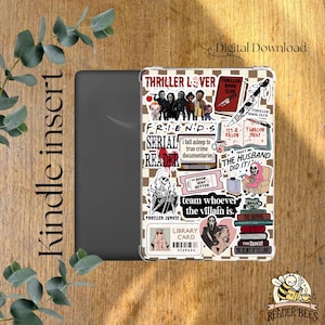 Thriller Lover Kindle Insert For Clear Case, kindle insert, printable kindle insert, Paperwhite 11th Gen, Paperwhite 12th Gen, Basic