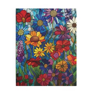Puzzle, Stained Glass Wildflower Field, Vibrant Flower Jigsaw, 120, 252, 500 Piece