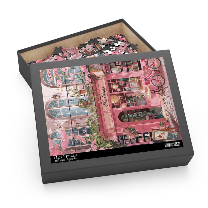 Jigsaw Puzzle, the Next Chapter Pink Bookstore Café. Spring Flower ...
