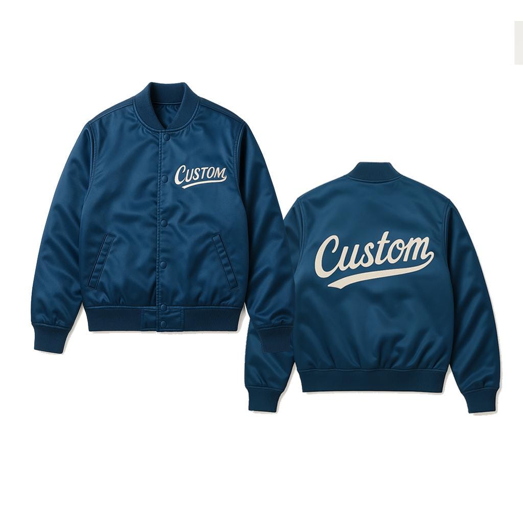 CUSTOM SATIN JACKET, Satin Bomber Jacket, Custom Varsity