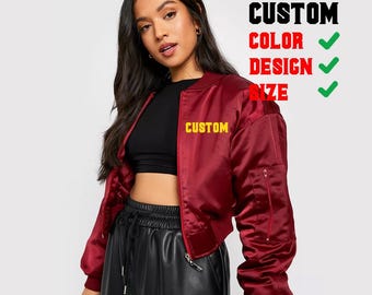 Custom Satin Varsity Jacket: Personalized Bomber, Chenille Patches