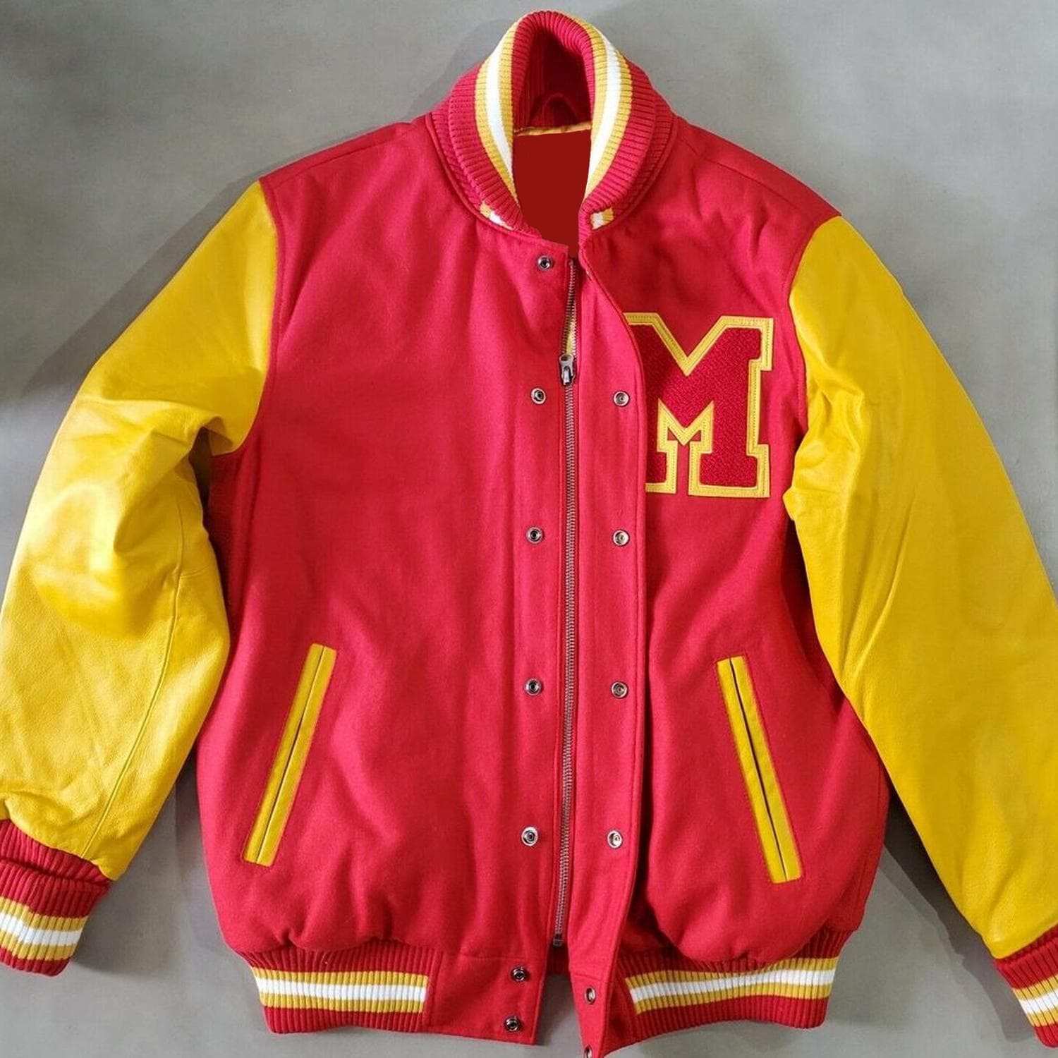 Thriller Michael Jackson Varsity Jacket: Wool & Faux Leather