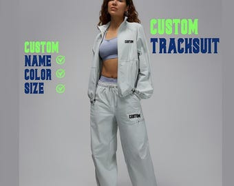 Custom Tracksuit | Personalized Embroidery Tracksuit | Monogram Track Suit | Custom Joggers & Jacket | Custom Training Suit | windbreaker