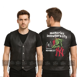 Handmade Black Leather Biker Vest: Custom Fit, Portuguese Hides