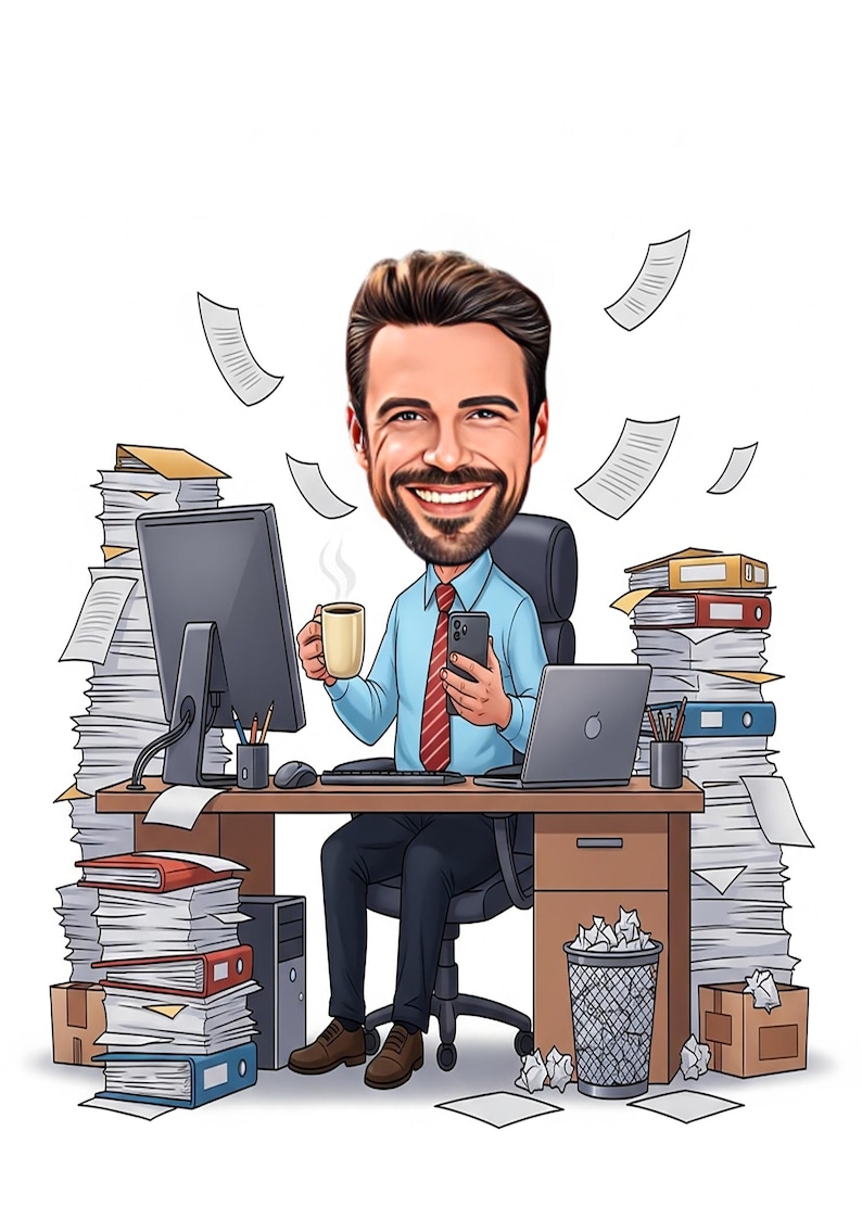 Notebook R Cartoon Benutzerdefinierte Büroarbeit Karikatur vom Foto, personalisierte ...