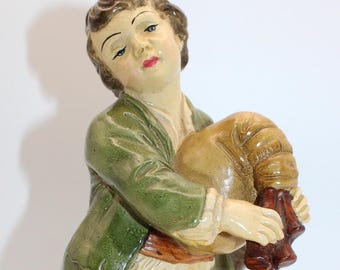 Niepold's Borghese Italian  Peasant Boy Chalkware Figurine Approx. 7.5" tall