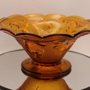 Vintage Tiara Amber Sandwich Glass 6&quot; Bowl