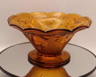 Vintage Tiara Amber Sandwich Glas 6 "Schüssel."