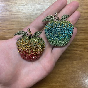 Enamel Apple Brooch: Handmade Teacher Jewelry Gift