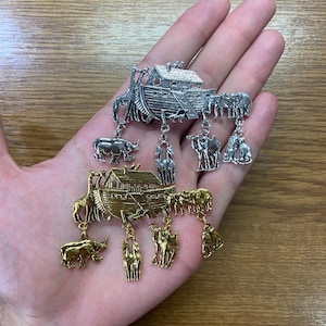 Arche Noah Brosche: Religiöses Symbol, Gold oder Silber, nicht anlaufen
