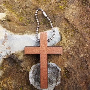Cross keychain baptism - Cross keychain Wood Cross/Keychain/Christian Gift/For Him / For Her / Unisex Faith Gift / Gift for Son