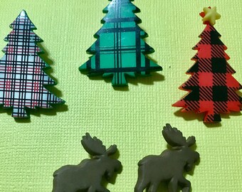 Christmas Cabin Plastic Novelty Buttons/DIY Sewing supplies/Christmas party craft supplies/dress it up/Doll making/Cupcake Toppers